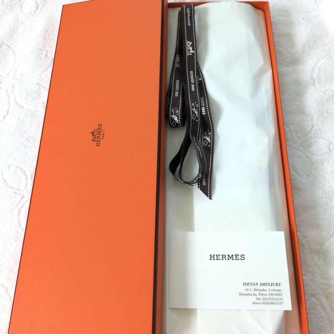 HERMES Hシュバル マリン ネクタイ 箱、カード、リボン、手提げ袋付き
