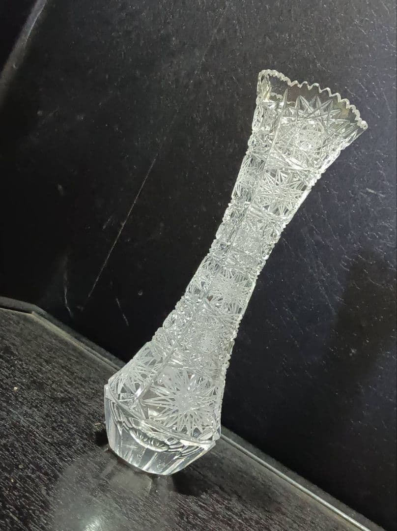 ボヘミアクリスタル 花瓶 BOHEMIA フラワーベース 高級ガラス チェコ製