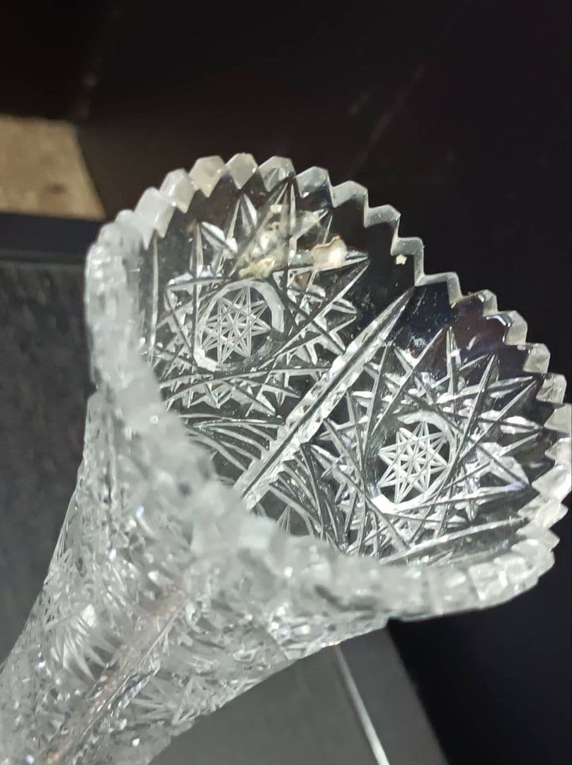 ボヘミアクリスタル 花瓶 BOHEMIA フラワーベース 高級ガラス チェコ製