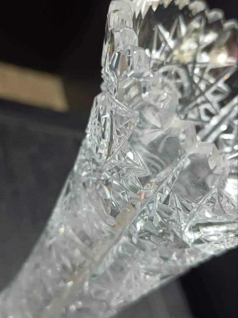 ボヘミアクリスタル 花瓶 BOHEMIA フラワーベース 高級ガラス チェコ製