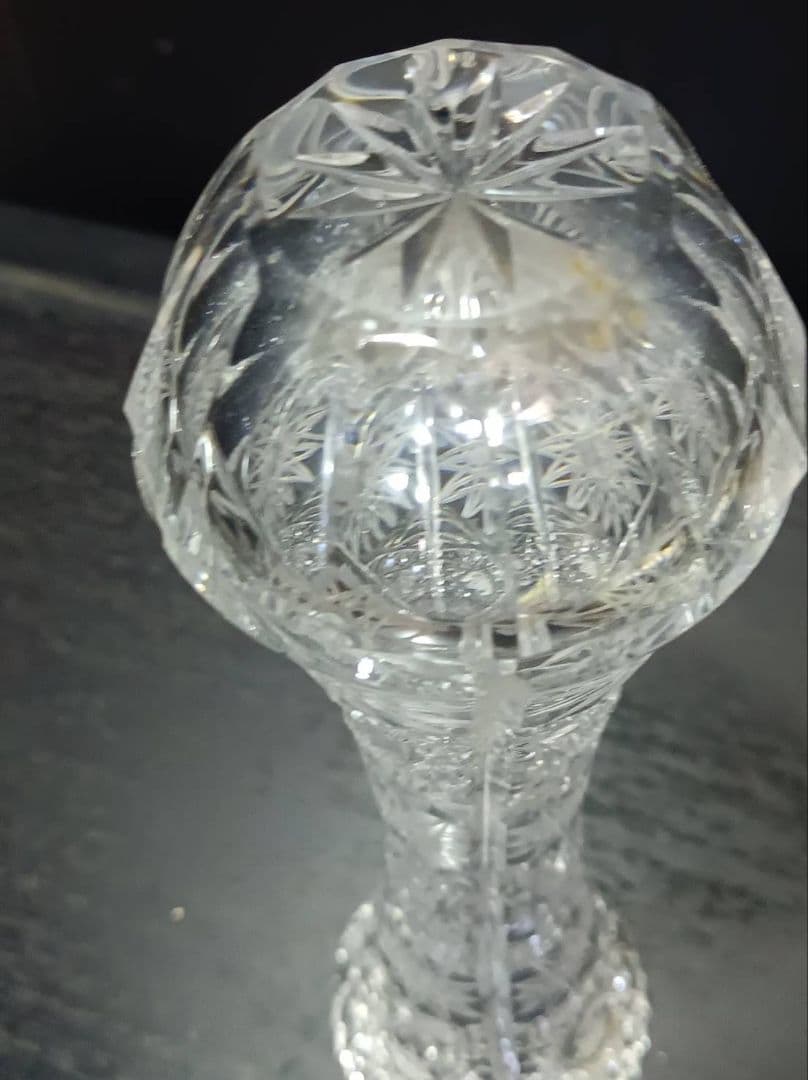 ボヘミアクリスタル 花瓶 BOHEMIA フラワーベース 高級ガラス チェコ製