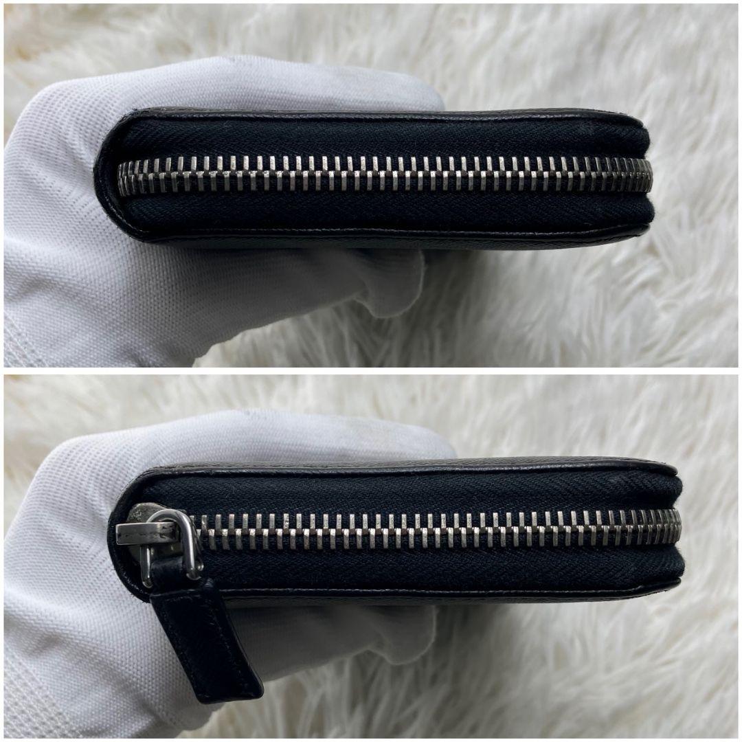 極美✨PRADA 財布 長財布サフィアーノ ラウンドファスナー ブラック プラダ