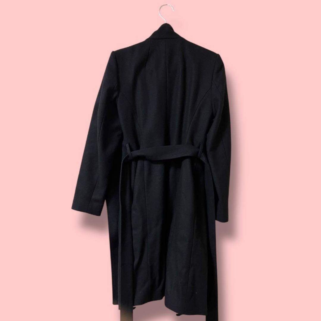 TED BAKER ウール ラップ コート スタンドカラー ロング ベルト　黒