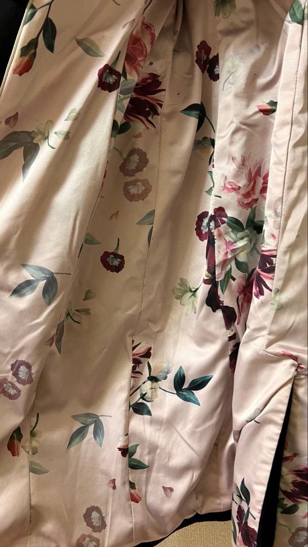 TED BAKER ウール ラップ コート スタンドカラー ロング ベルト　黒