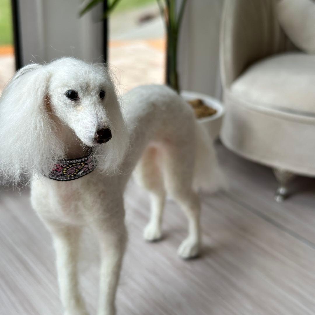 【羊毛フェルト サルーキ 犬 サルキー 】 ミニチュア ドールハウス
