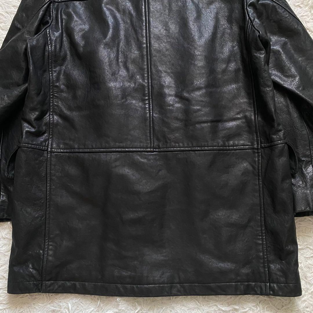 極美品■コモリ　22AW ラムレザー　羊革　ロングコート　黒　大きいサイズ
