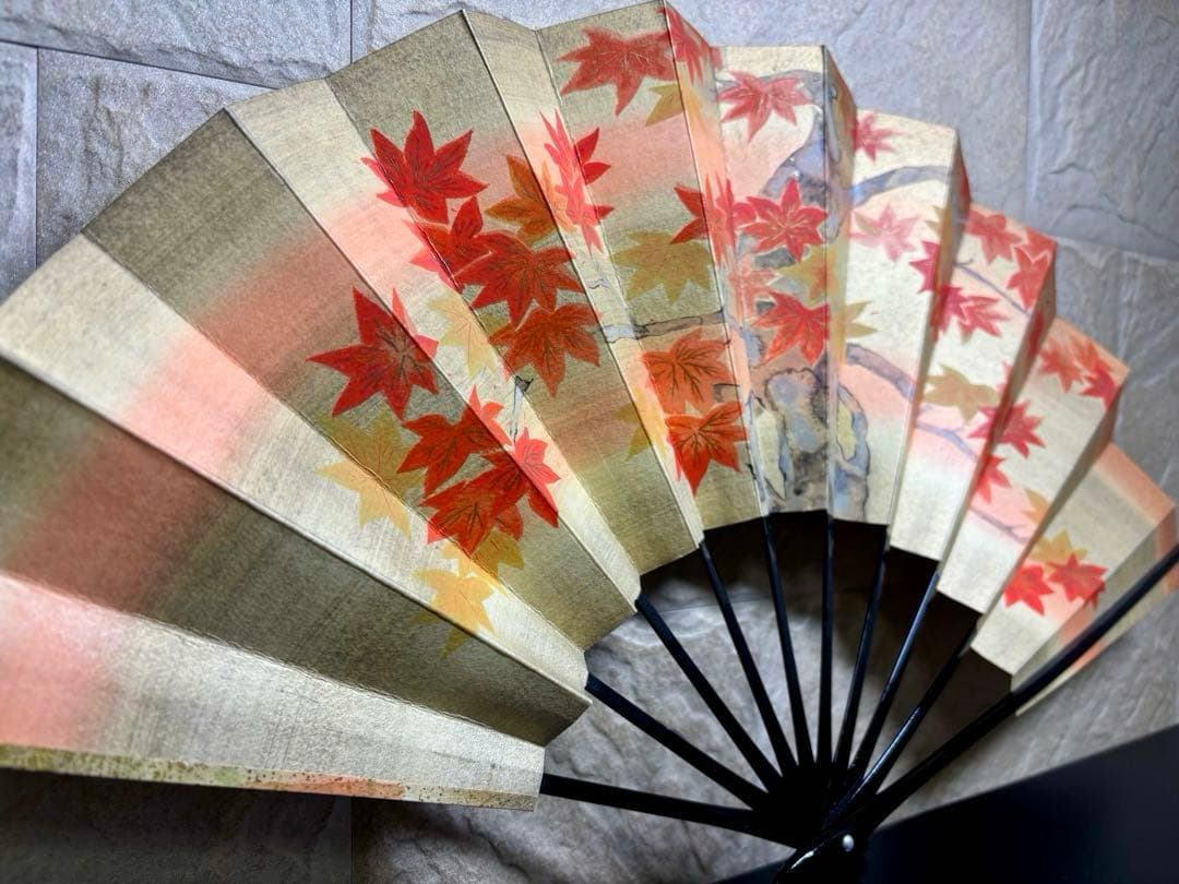 和風扇子 京都宮脇賣扇庵　飾舞扇舟遊び　扇子　舞也古扇　両面　京扇子　舞扇子