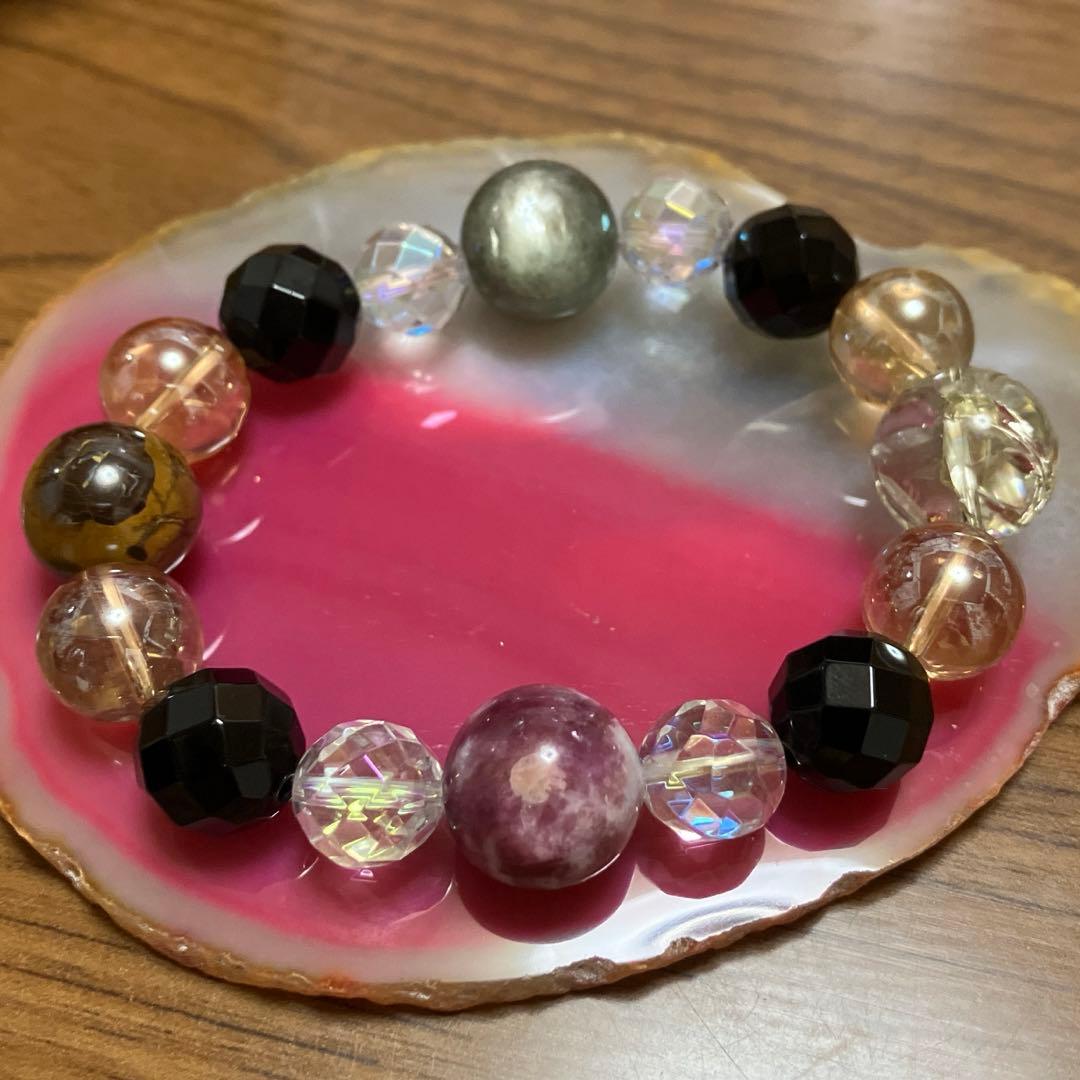 上級☆ブルーピーターサイト＊レピドライトシリカ＊スモーキーシトリン決断☆成功☆富