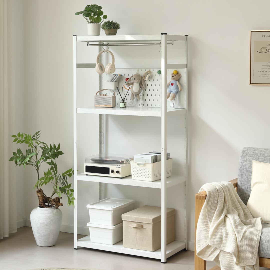 新作発表タイムセール中！スチール製可動ラック　分割可能　大容量　WHITE