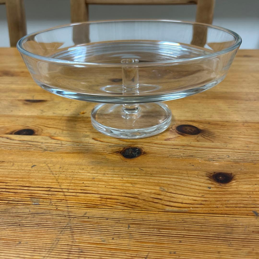 作家　ガラス作家　コンポート　フルーツ皿　ケーキ皿　23㎝　大