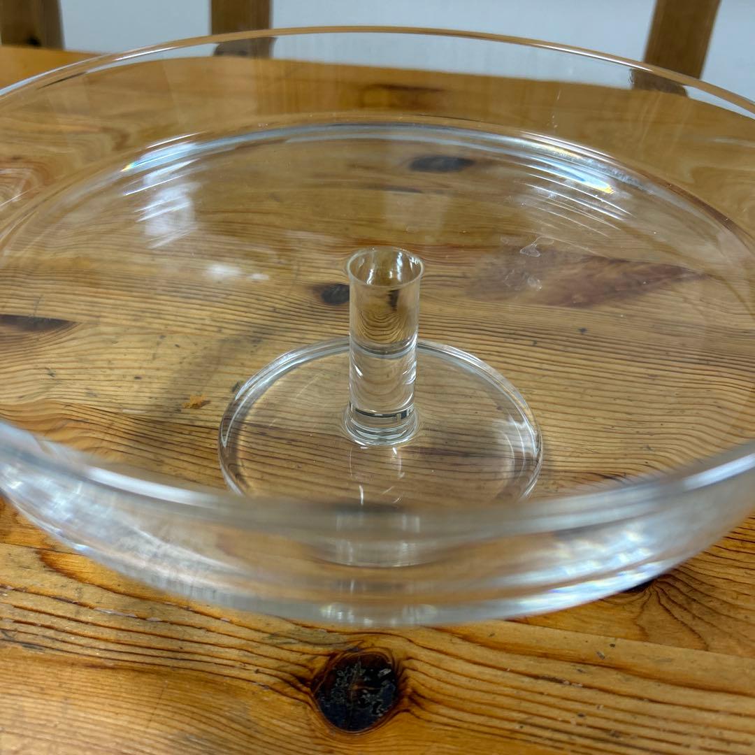 作家　ガラス作家　コンポート　フルーツ皿　ケーキ皿　23㎝　大