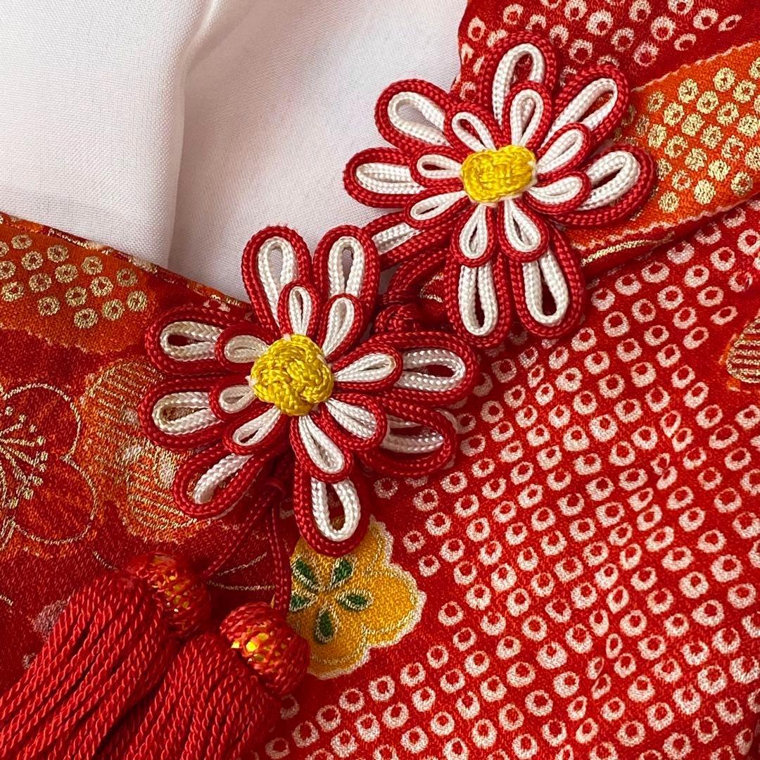 【着物と帯 時流】192◆3才女の子着物&被布コート長襦袢 バッグセット◆美品