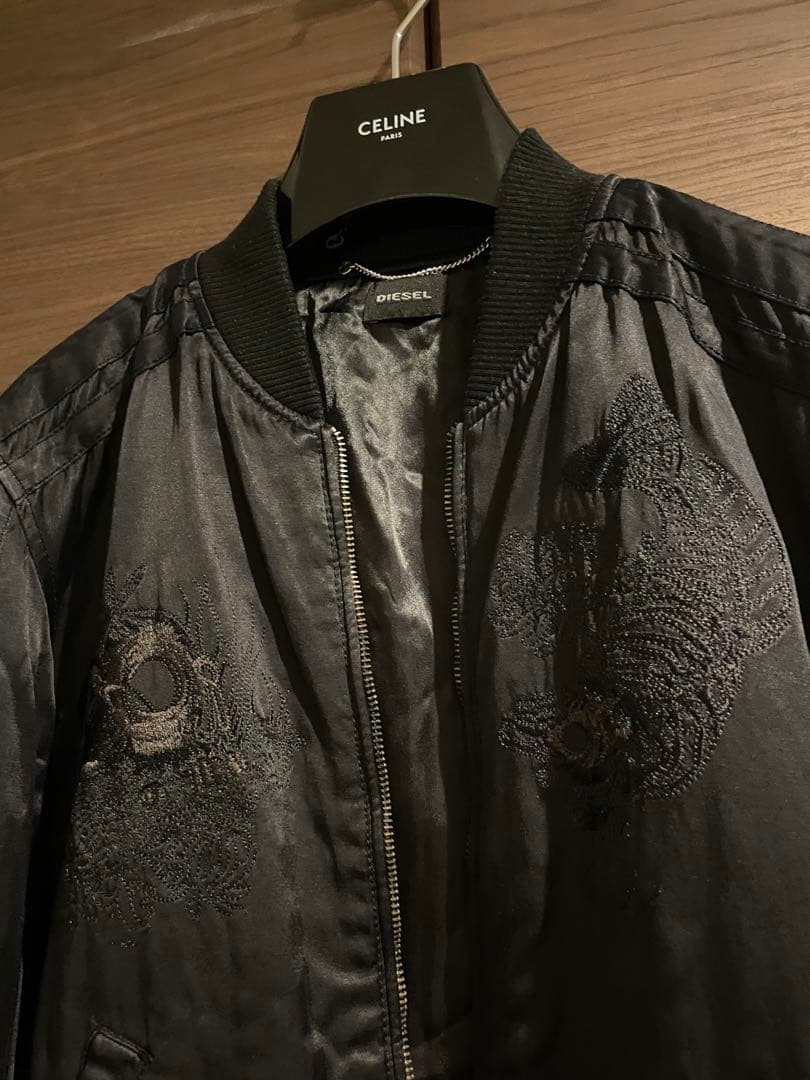 DIESEL スカジャン　スカル　ブラック