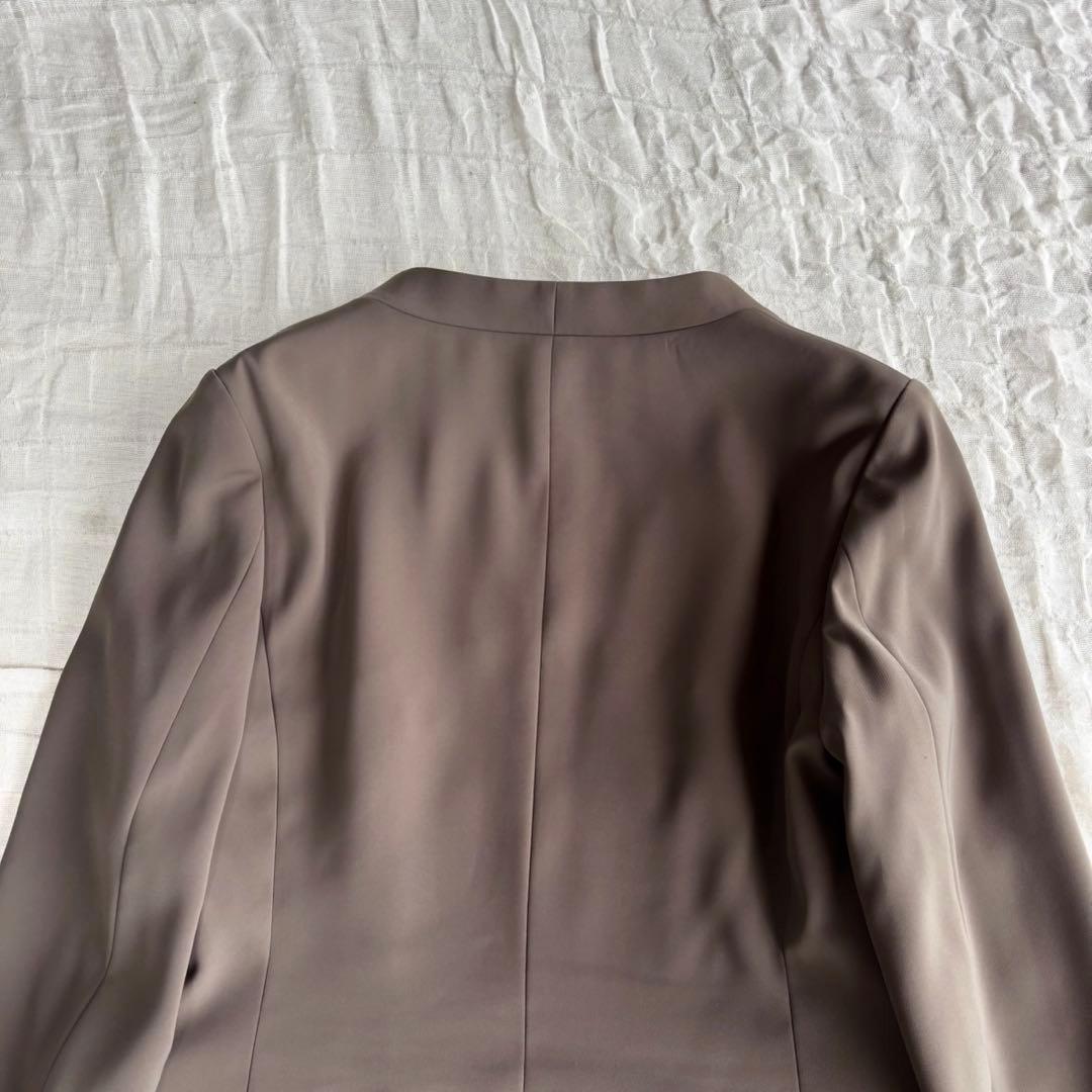 【1度着用のみ美品】 レミュー ウォッシャブル パンツスーツ ノーカラー