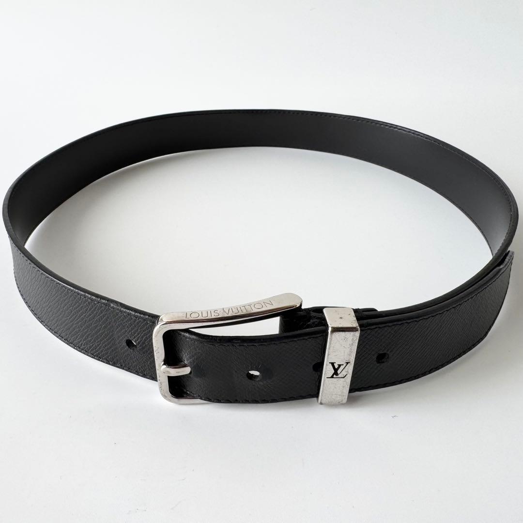 ルイヴィトン ベルト サンチュール タイガ　ポンヌフ LV レザー　ブラック
