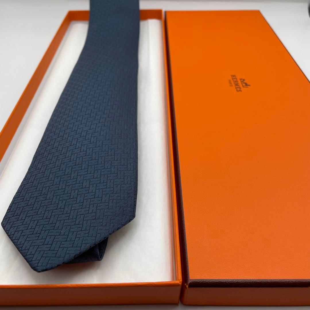 ✨極美品✨HERMES ネクタイ 近年モデル H柄 H織 ファソネ 高級シルク