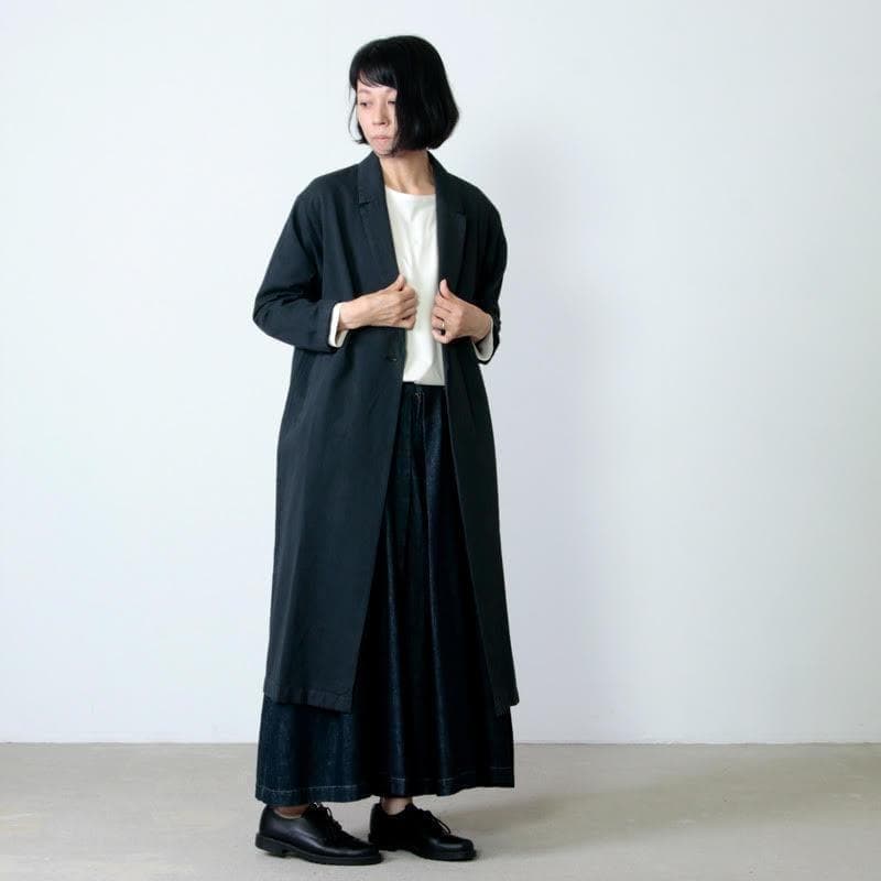 美品　evam eva エヴァムエヴァ コットンペーパーロングジャケット　Ⅰ