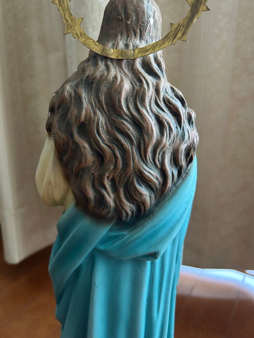 【超超希少美48cm】✞ 聖母マリアの連祷像　宗教彫刻