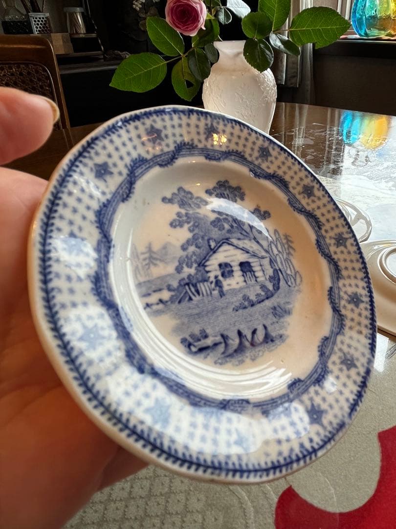 A737 西洋アンティーク　オランダ　デルフト　豆皿　手塩皿　5枚