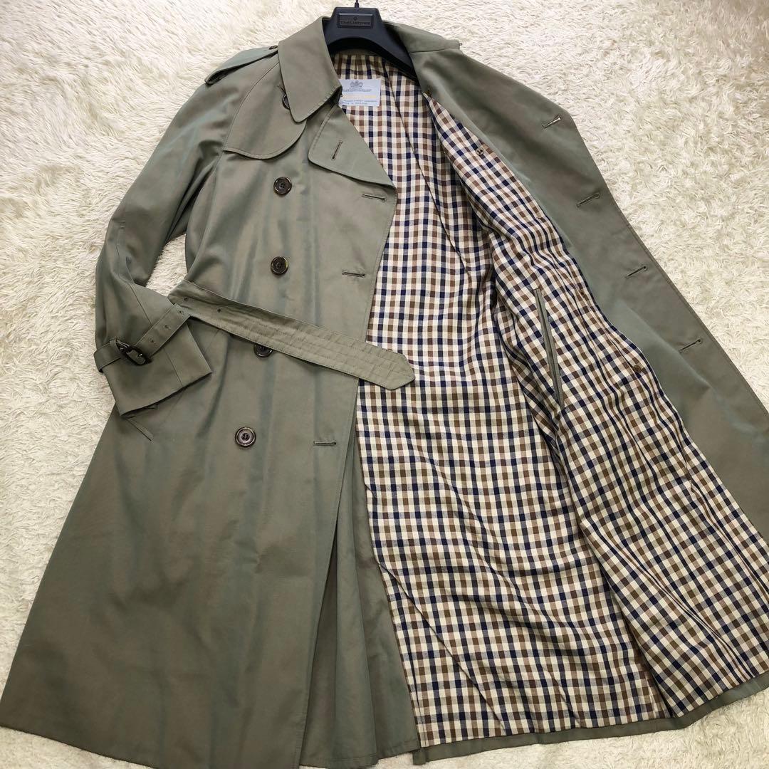 アクアスキュータム 玉虫色 トレンチコート クラブチェック XL位