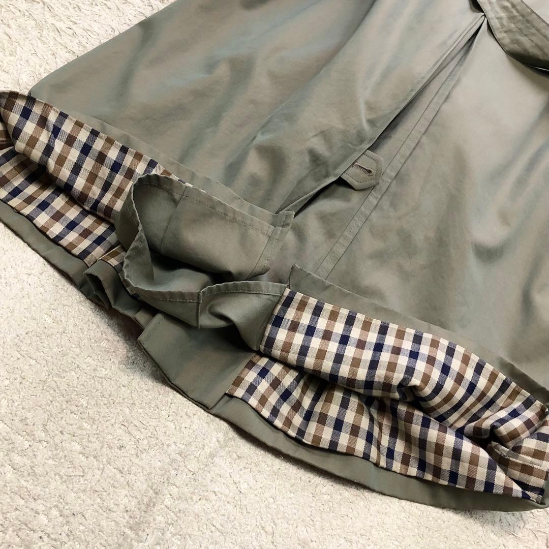 アクアスキュータム 玉虫色 トレンチコート クラブチェック XL位