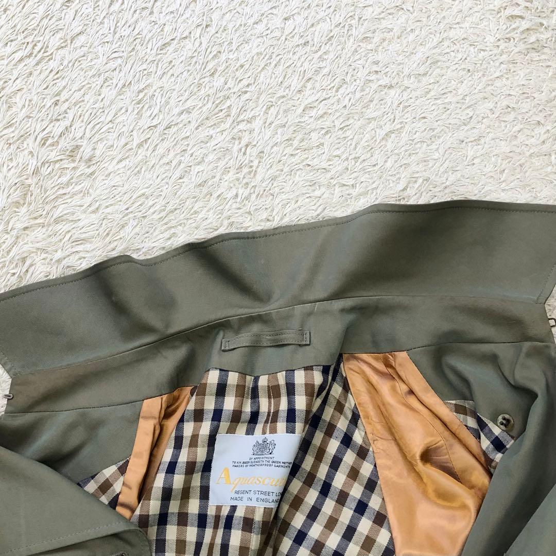 アクアスキュータム 玉虫色 トレンチコート クラブチェック XL位