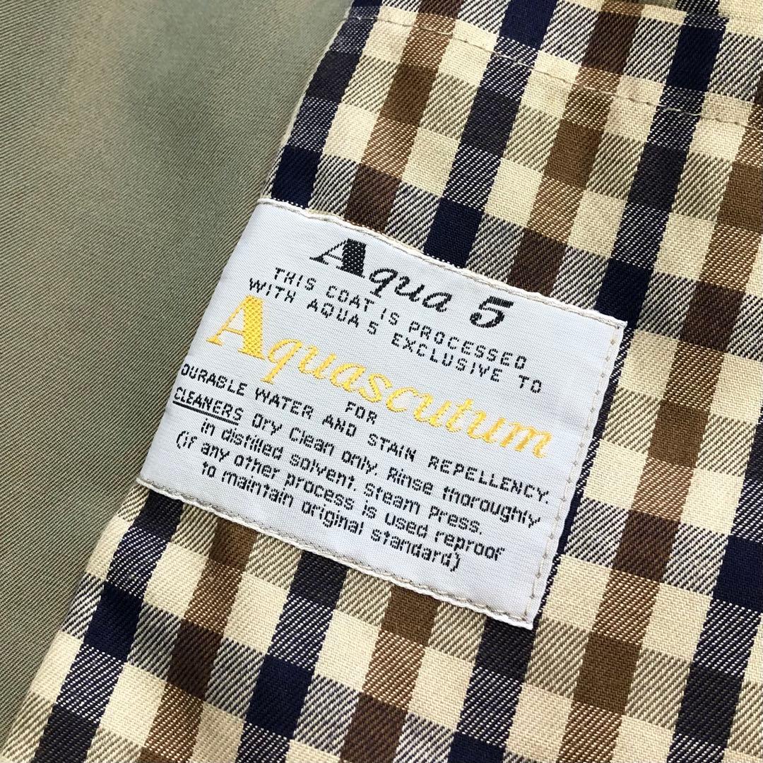 アクアスキュータム 玉虫色 トレンチコート クラブチェック XL位