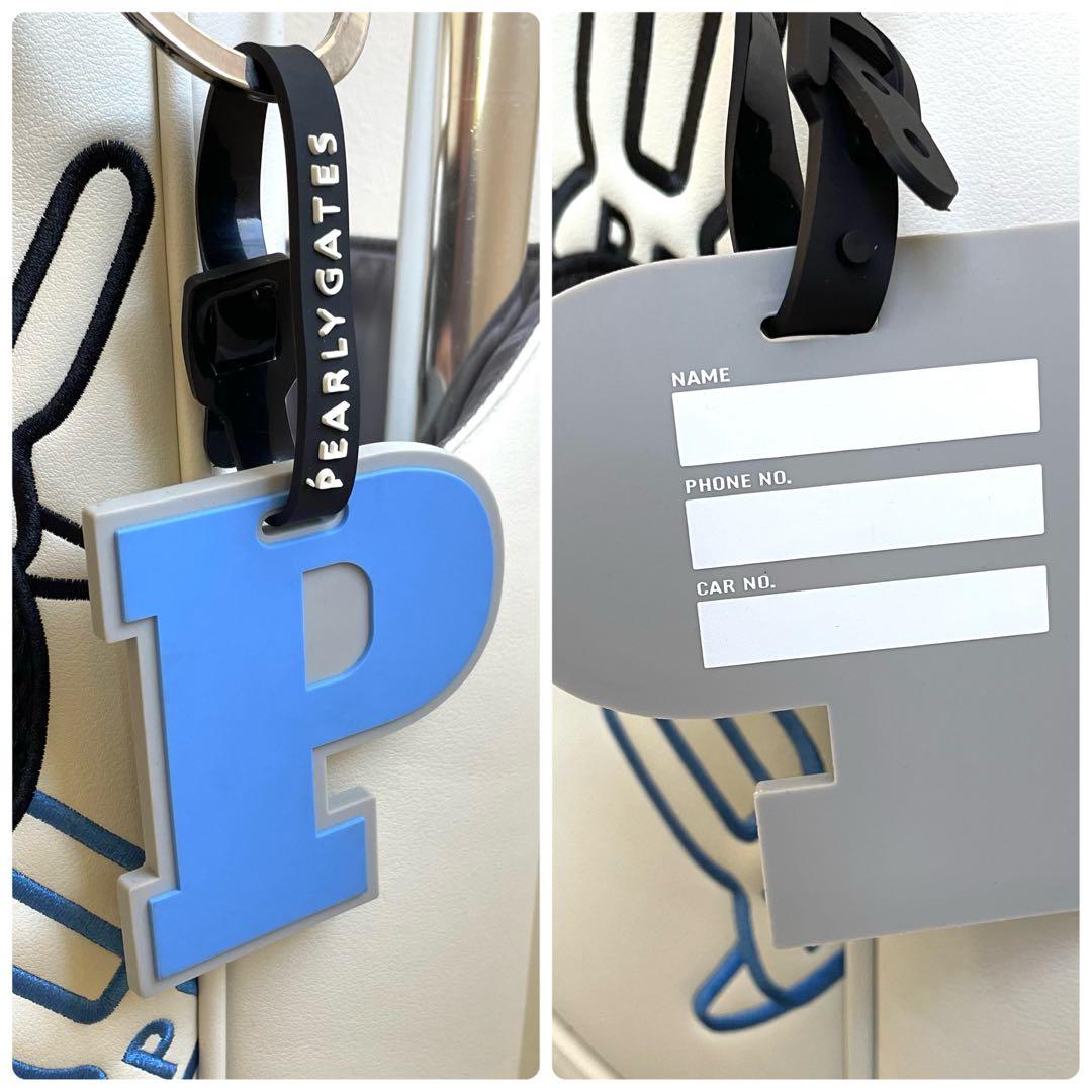 未使用 パーリーゲイツ キャスター付 キャディーバッグ 9型 専用ポーチ 白×青