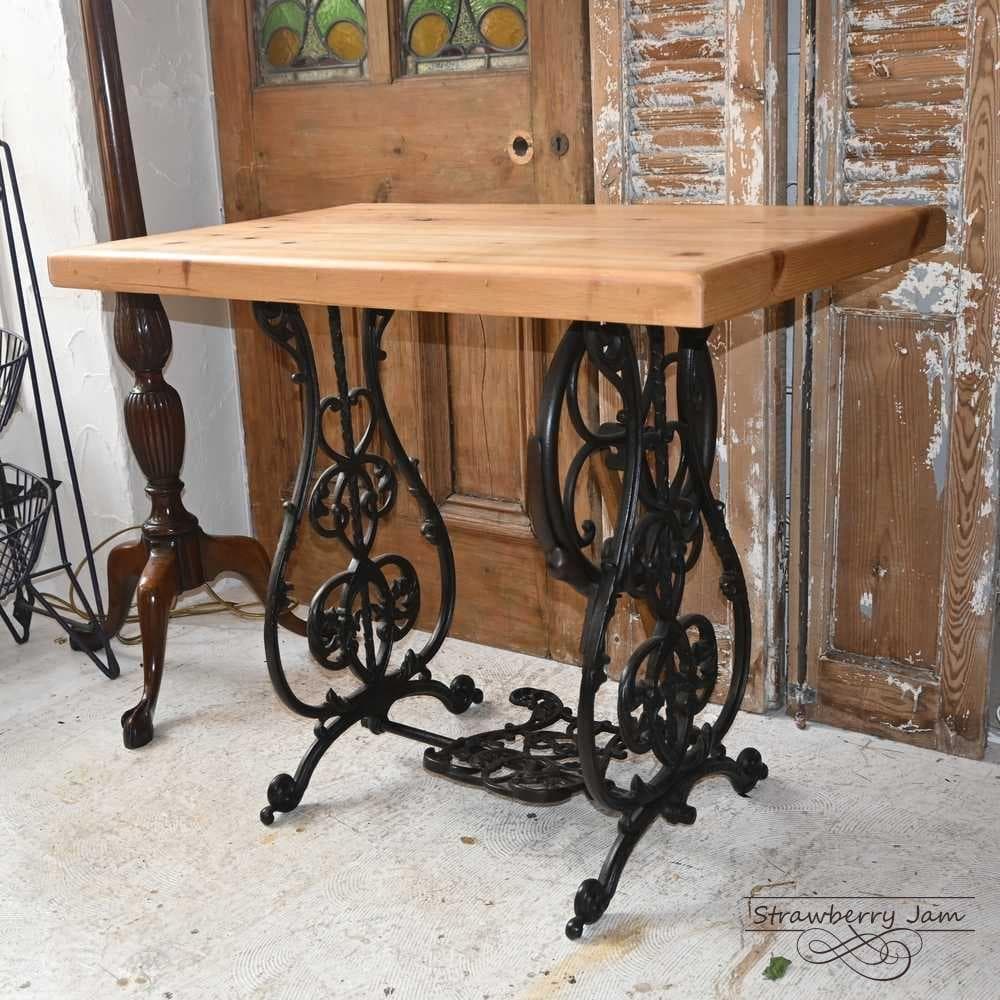 IFU-421 英国アンティーク ミシン台 デスク 勉強机 パソコン台