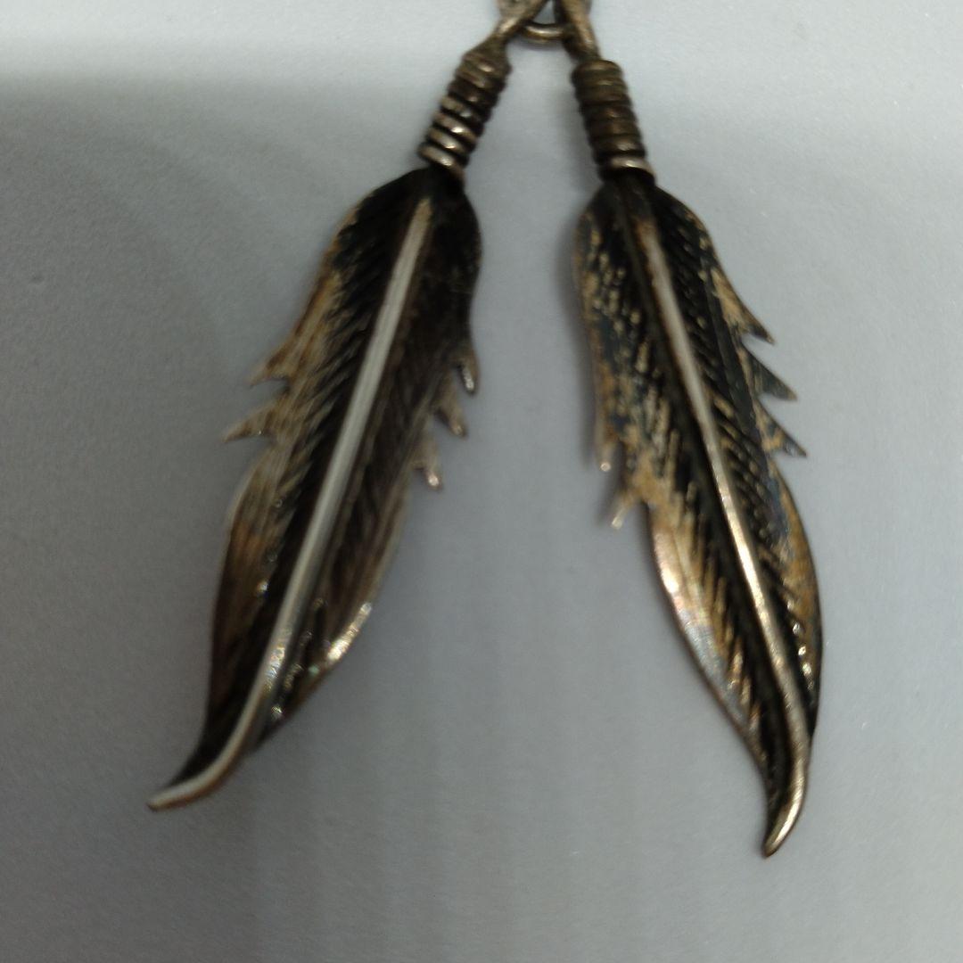 ヴィンテージ フェザー ターコイズ ネックレス ペンダント Sterling