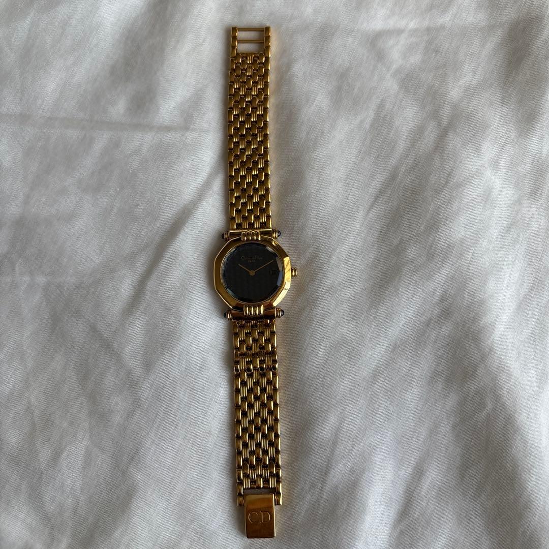 【稼働品】Christian Dior レディース腕時計内周15.5cm 調整可