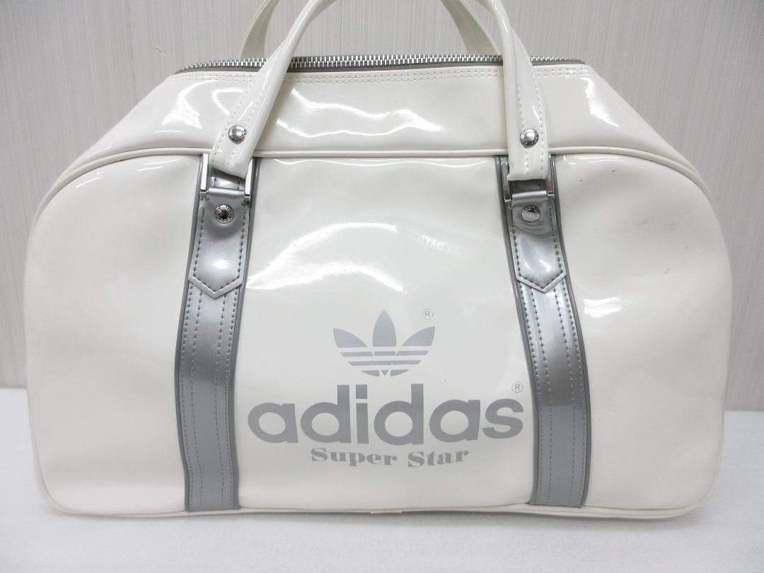 アディダス 80s スーパースター エナメル スポーツバッグ 白 ●①a