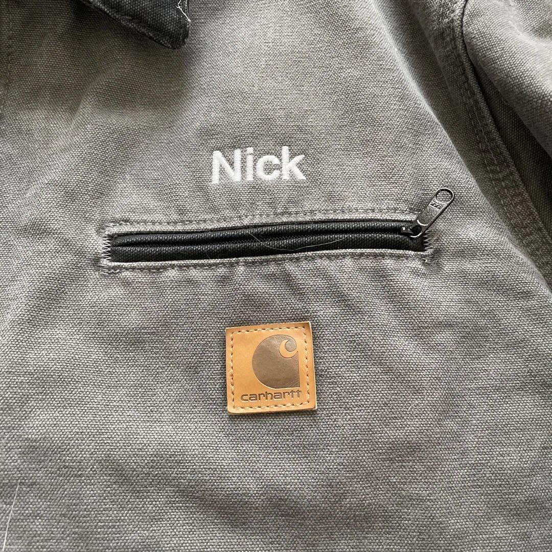 Carhartt デトロイトジャケット　企業ロゴ　Lサイズ