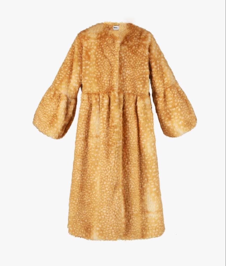 バンビ柄エコファーファーロングコート bibiy