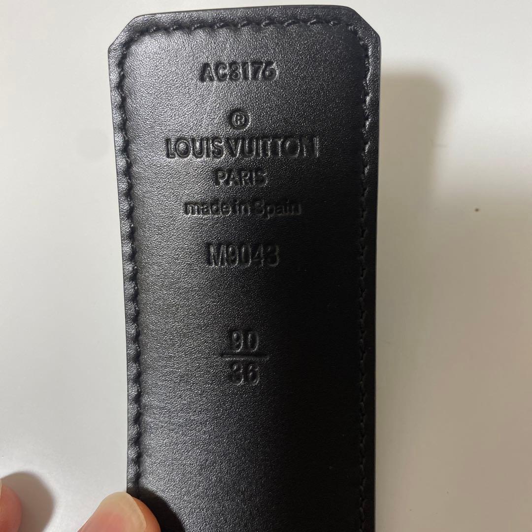 LOUIS VUITTON レザー ベルト 90cm グレー