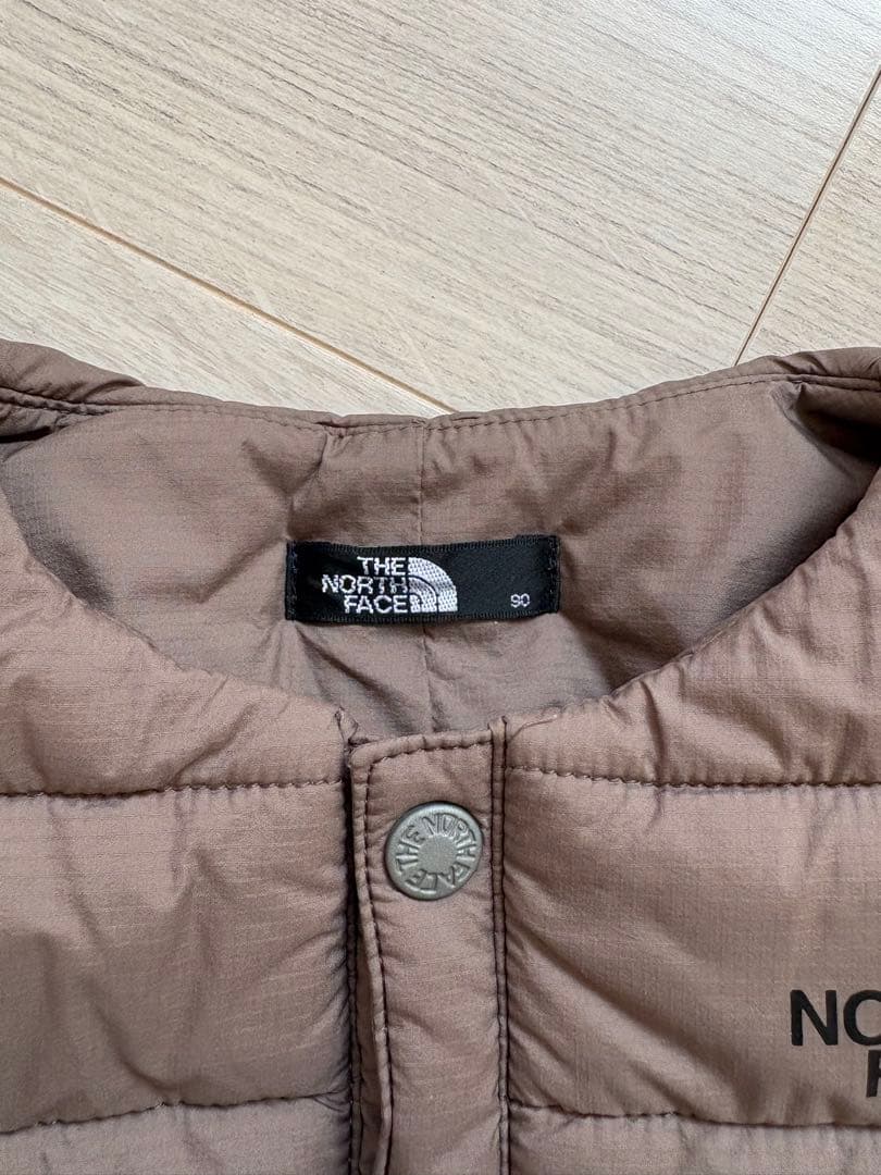 ノースフェイス マイクロゼファーカーディガン 90cm カーキ キッズ