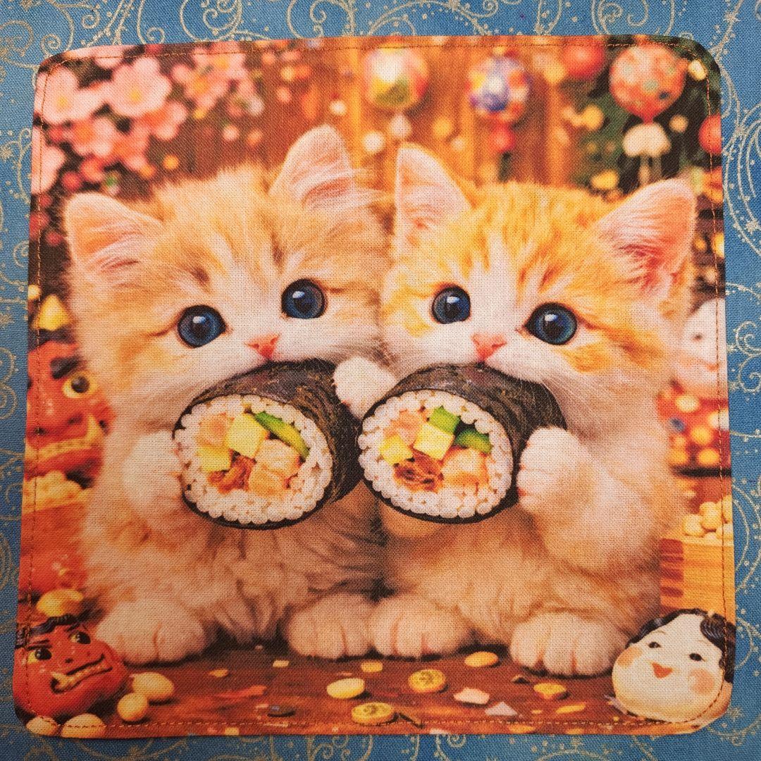 マーブル☆　ハンカチ　ワンにゃんこ柄12/28