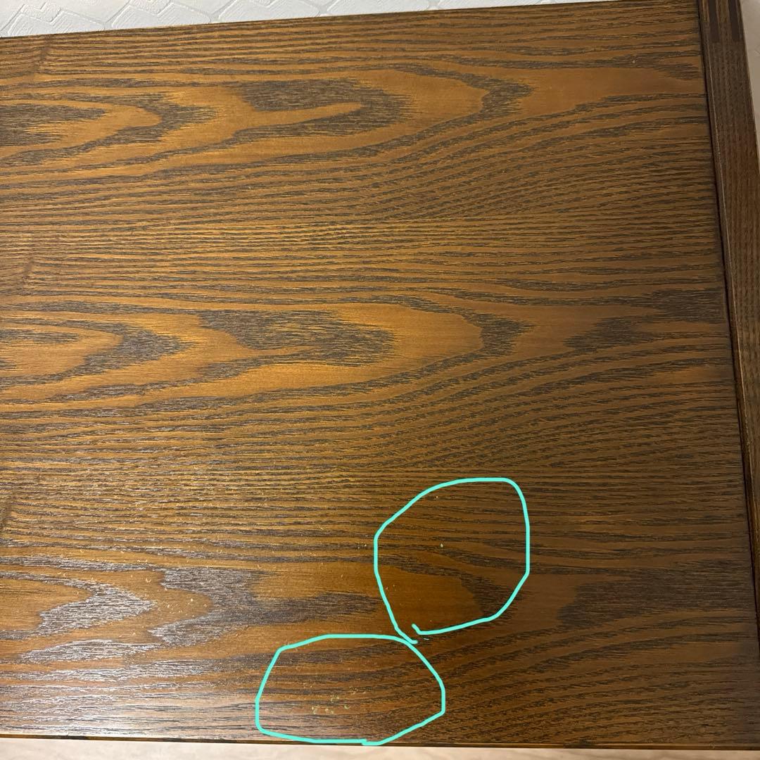 机　文机　座机　ローデスク　座卓　　　ダークブラウン木製デスク 5引き出し