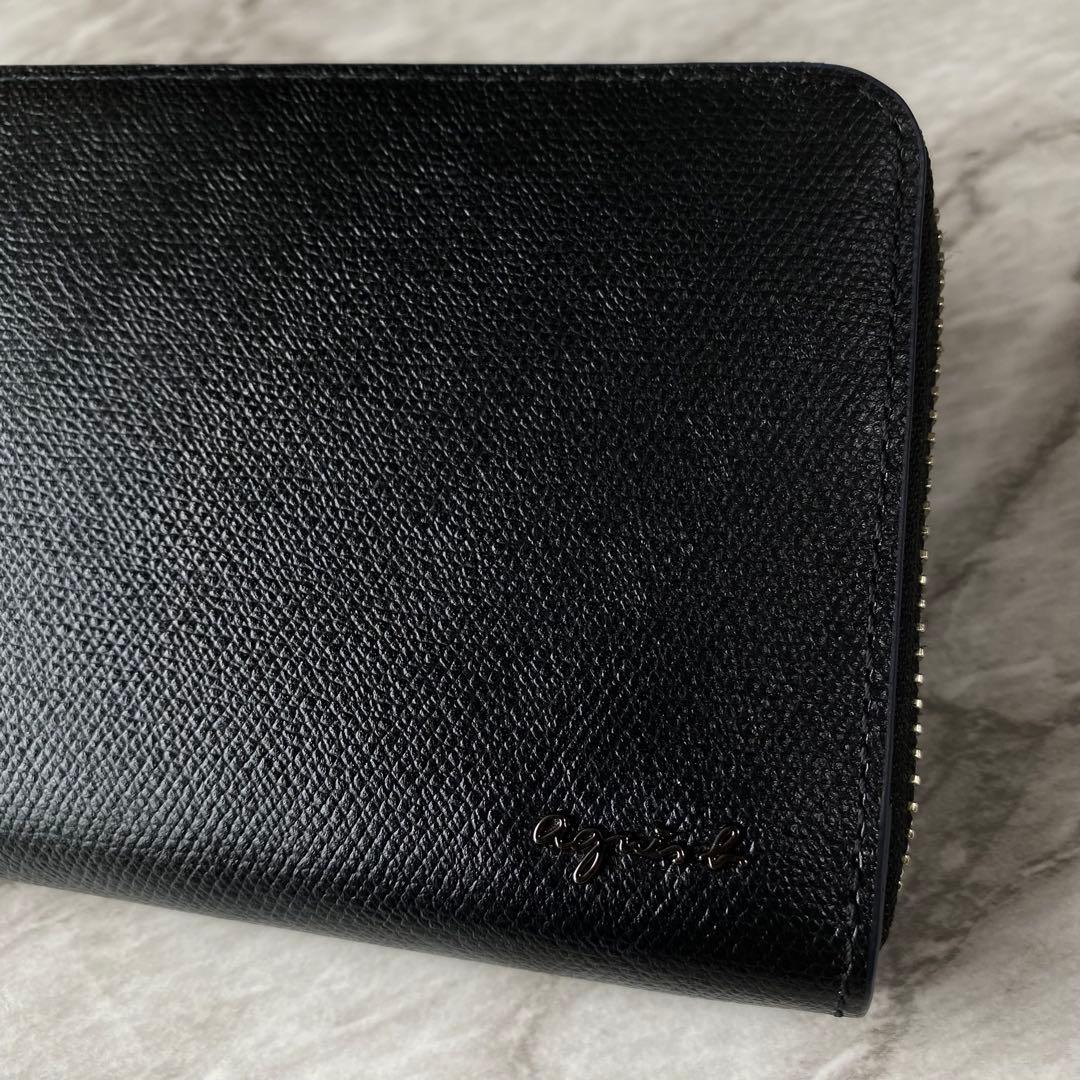 2493【新品★定価2.7万円】アニエスベー★長財布★メンズ★ブラック★ラウンド