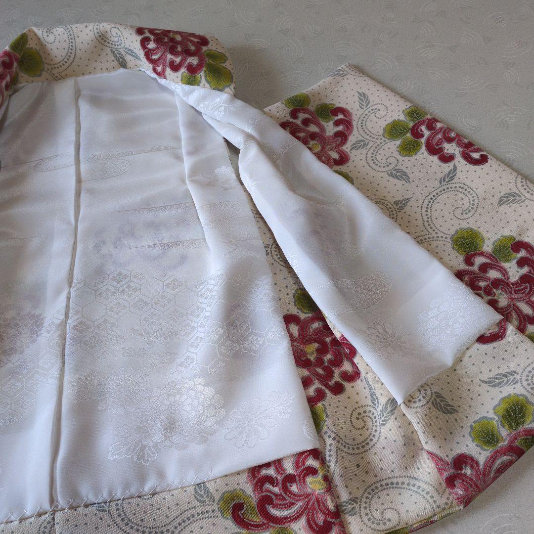 七五三３歳女の子正絹手縫いの被布（中綿無し）生成り色