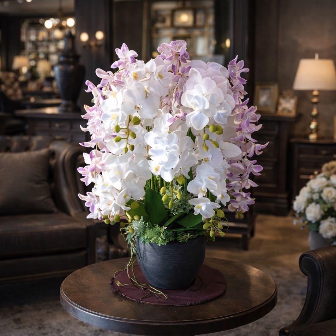 光触媒　人工観葉植物　ウォールグリーン　フェイクグリーン　胡蝶蘭とオーキッド@a