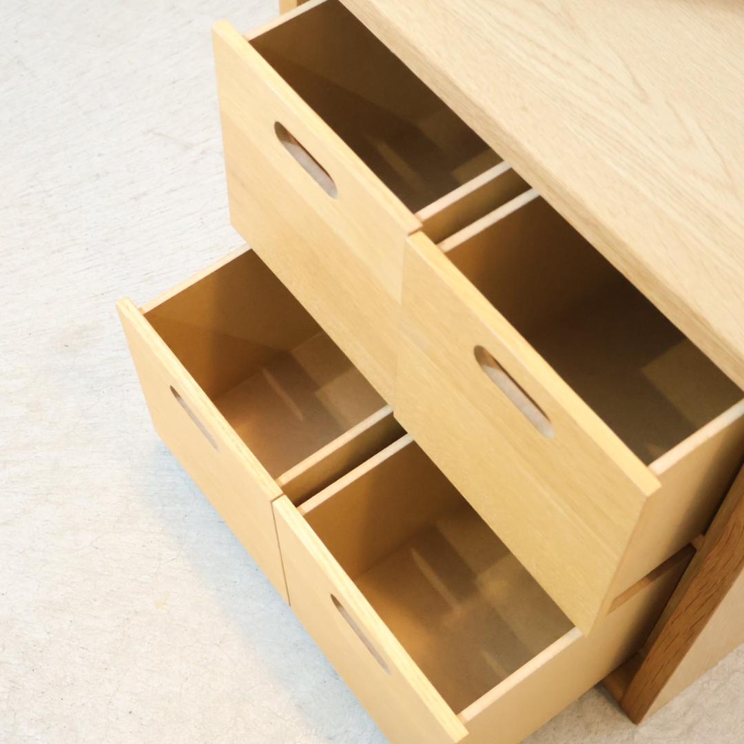 無印良品 MUJI オーク材 スタッキングシェルフ 3段・1列 引出し付シェルフ