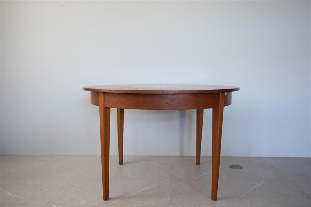 英国アンティーク伸張式ラウンドダイニングテーブル/エクステンション机89-113