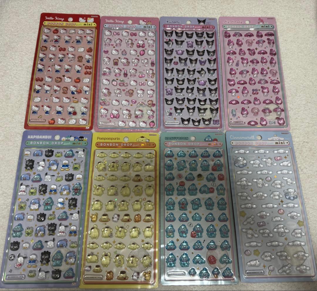 正規品　ボンボンドロップシール　ミニ　サンリオ全種類8種類コンプリートセット