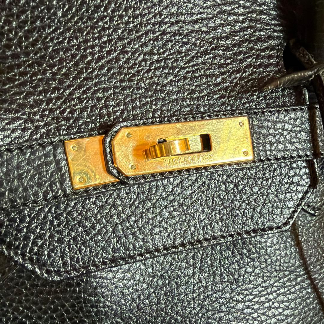 美品HIGH CLASSブラックレザートートバッグ