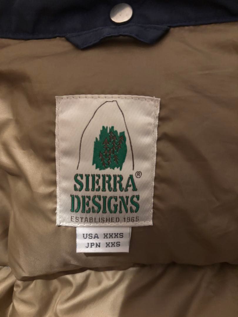 SIERRA DESIGNS ネイビー フード付き ダウンジャケット