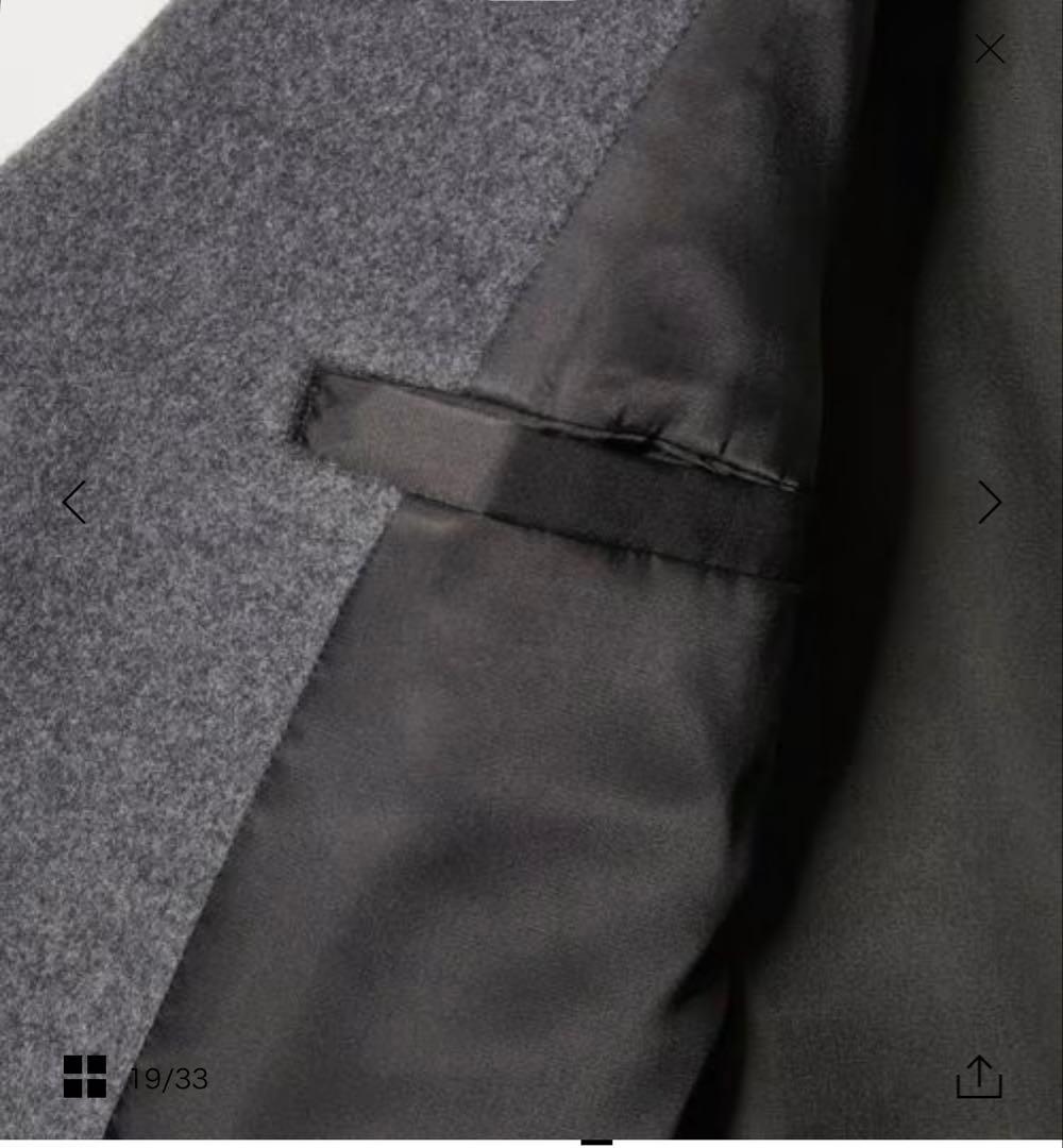 BEAUTY&YOUTH PE メルトン チェスターコート　ダークグレー　XL