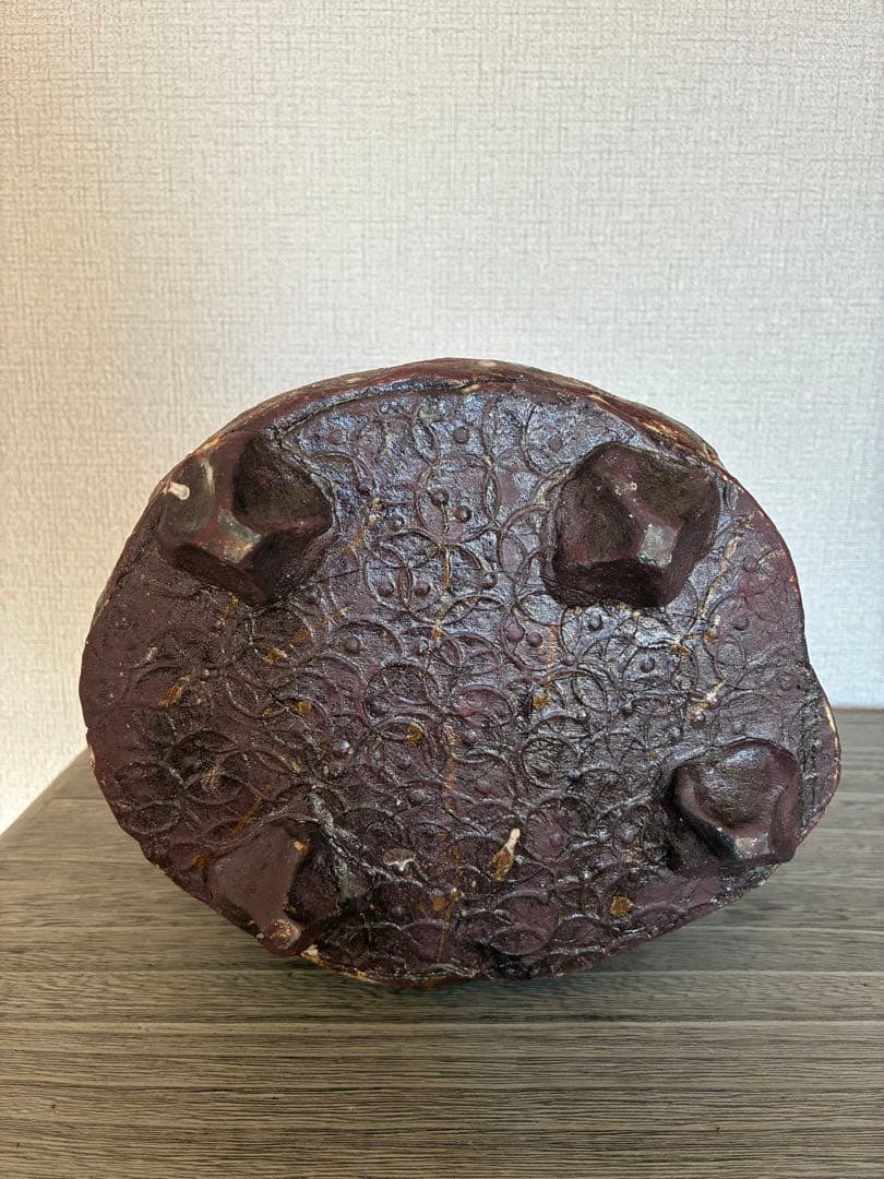 大川和宏　陶器 花瓶 赤富士　花器　フラワーベース　作家もの　作家物　SEA