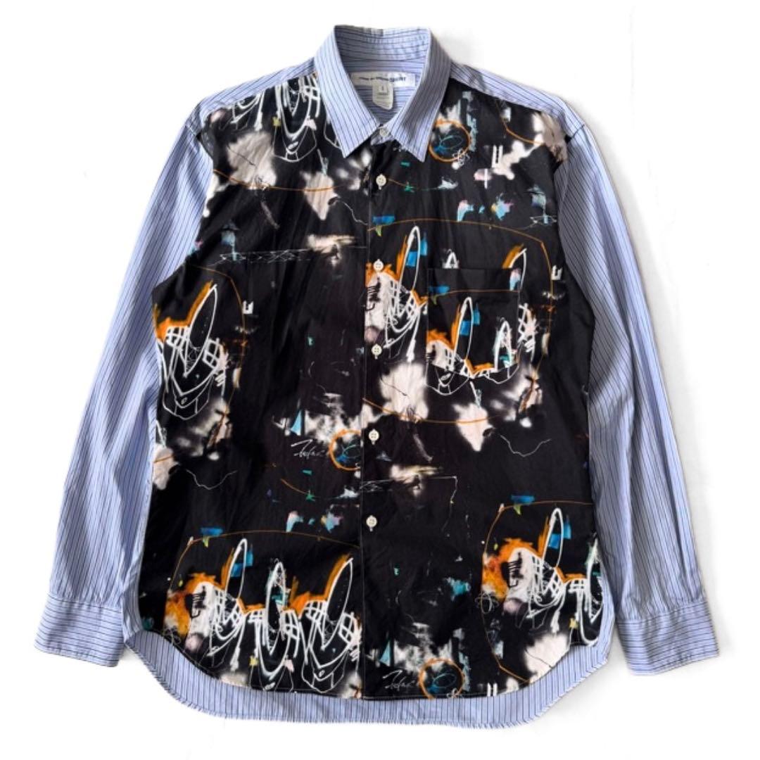 GARCONS SHIRT×FUTURA2000 切替 シャツ ストライプ