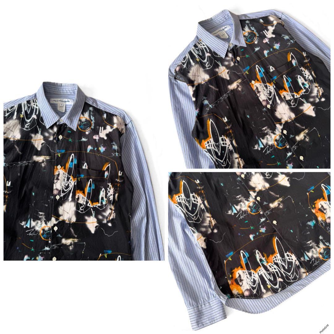 GARCONS SHIRT×FUTURA2000 切替 シャツ ストライプ